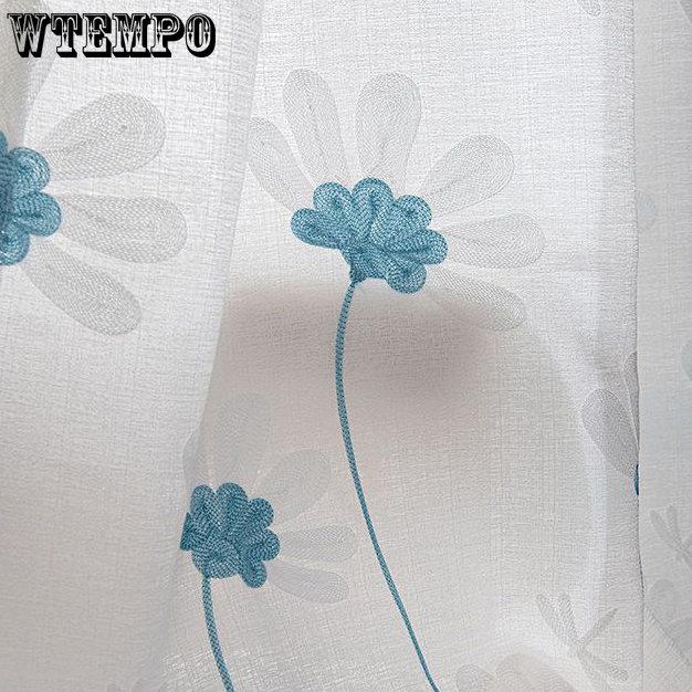 WTEMPO 2PCS Semi Shading Window Screen Living Room Bedroom Balcony Finished Curtains Cheap Sun Protection Thickened White Gauze Curtains