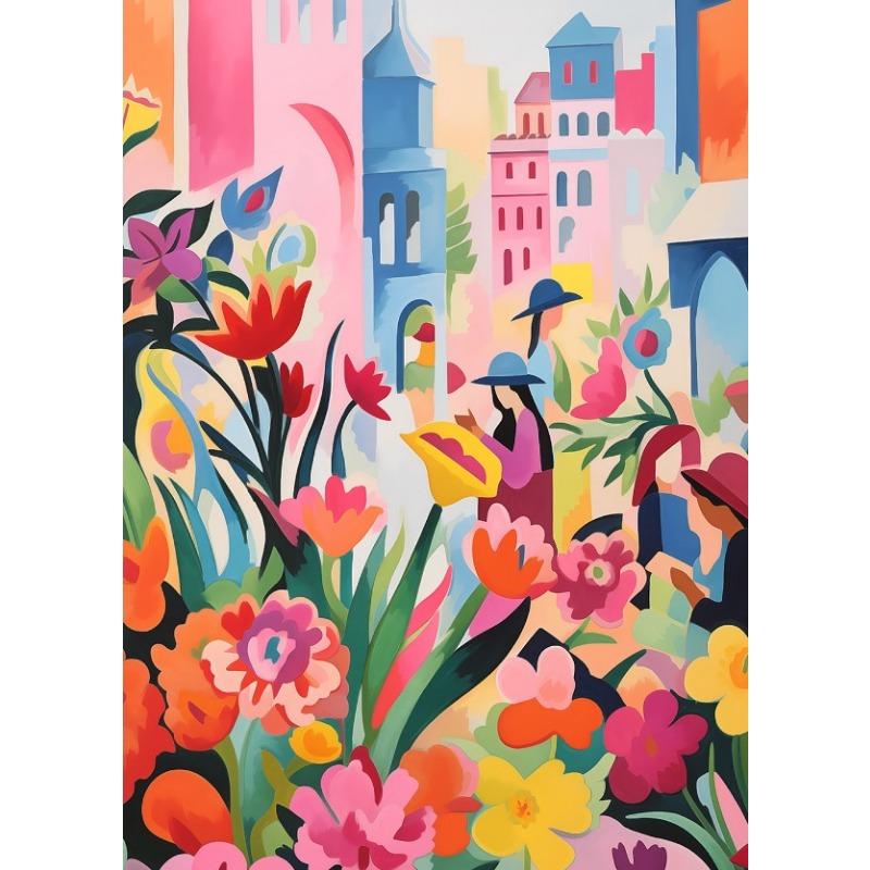 Abstract Plant Coloful Flower Hydrangea Lily Cherry Blossom Poster Canvas Painting Wall Pictures Living Room Decor