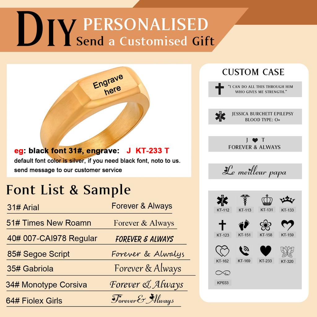Custom Women Signet Ring,  Name Ring, Stackable Bar Ring Minimalist Jewelry Size 6-12