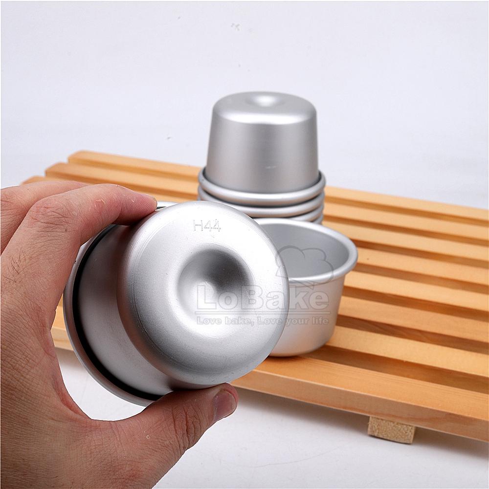 10pcs Concave Round Cup with Cavity Aluminium Cake Mould Steamed Mini Mousse Cheese Mold Egg Tart Holder DIY Baking Tools