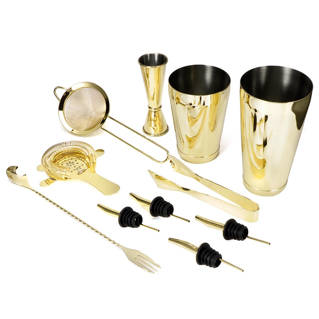 11Pcs/Set Cocktail Shaker Set Stainless Steel Wine Drink Mixer Bartender Tools for Home Bar Club