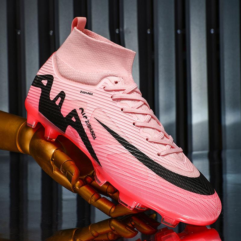 2025 Pantofi de fotbal pentru tineret fără cusături, țesut cu fir zburător, student iarbă lungă masculin și feminin, pantofi de antrenament cu crampoane rupte, fotbal