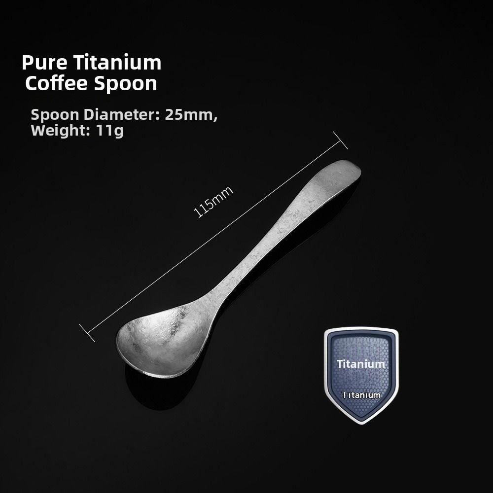 

Portable Food Coffee Spoon High-temperature Coloring Picnic Soup Dessert Tools Titanium Spoon 115mm