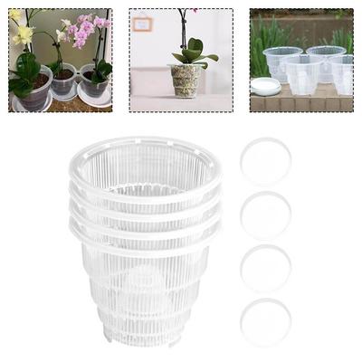 Root Control Flower Pots Set of 4 with Transparency for Easy Monitoring