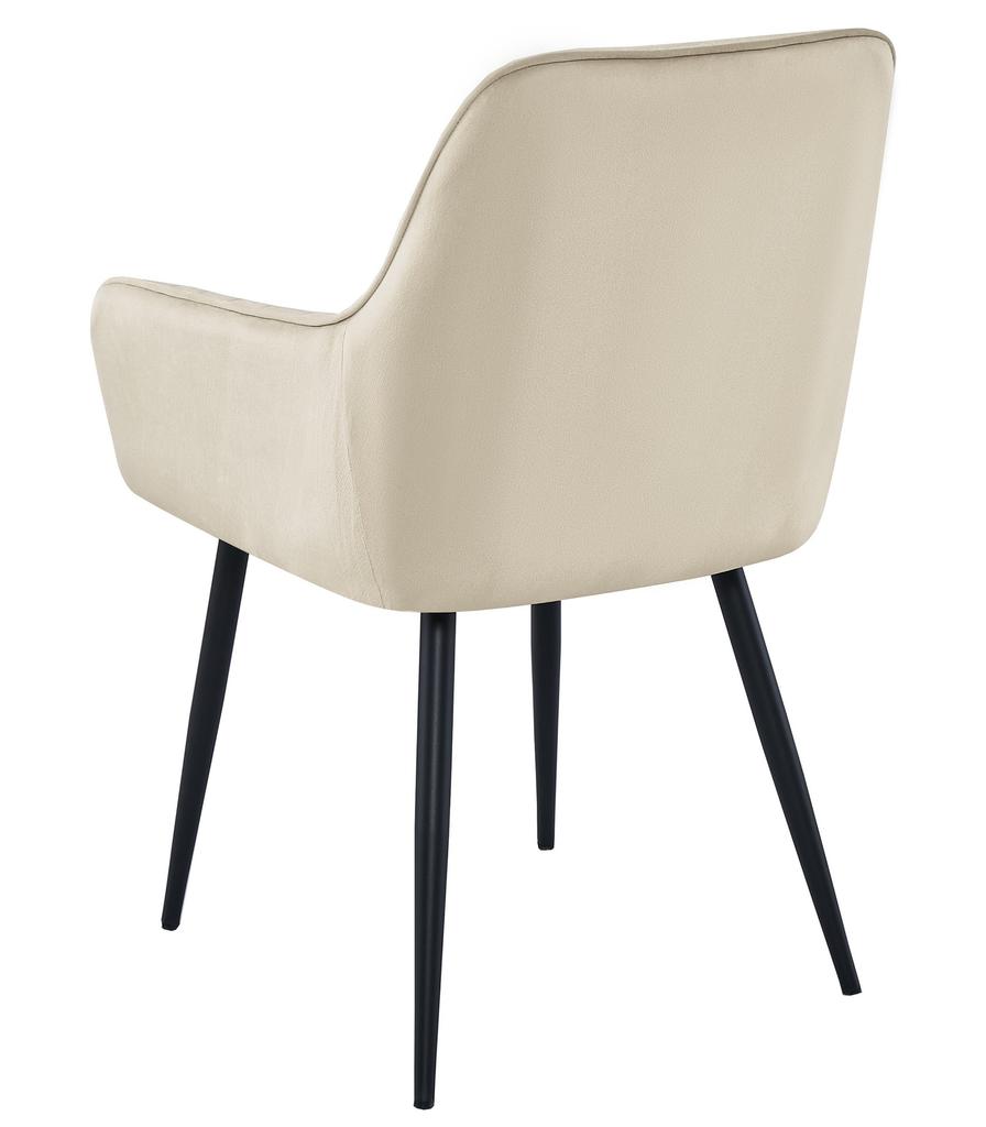 SOLDEN chair - beige velvet / black legs x 1