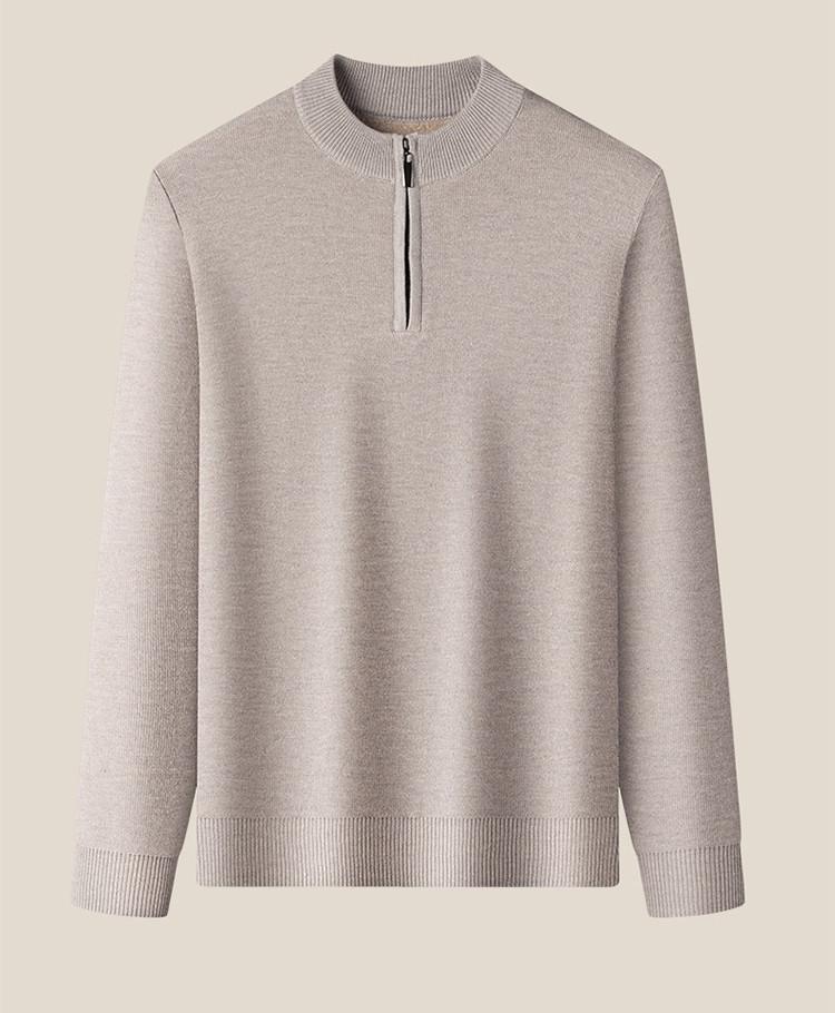 Men's Thickened Plus Velvet Zipper Pullover Knitwear - Autumn/Winter Casual Fashion Long Sleeve