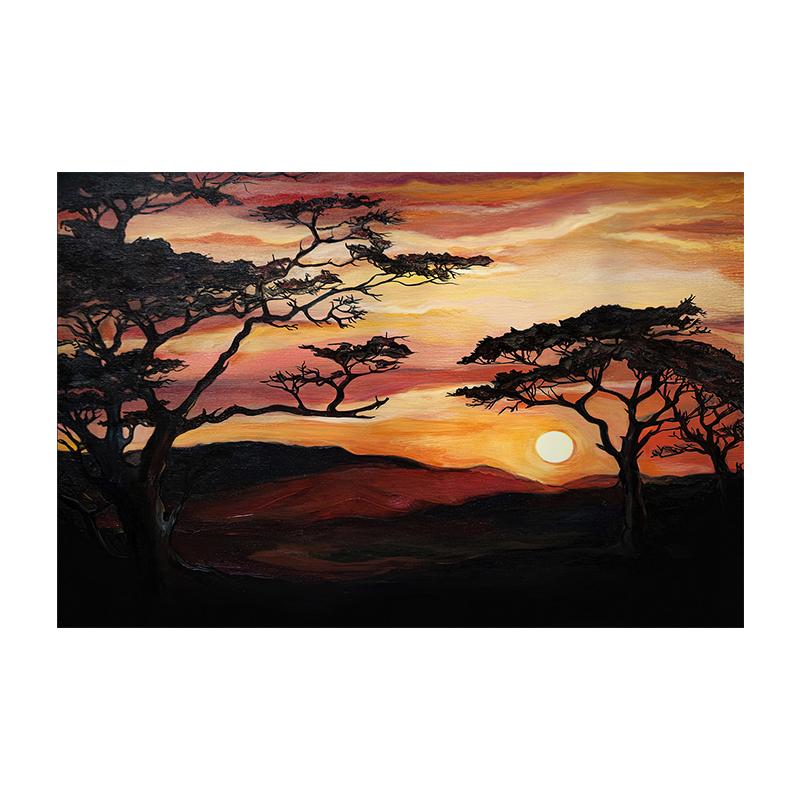 

Леа дерево картина холст печать африканский закат настенный художественный постер природный пейзаж картина для подарка гостиная домашний декор Cuadros 50x80cm No Framed