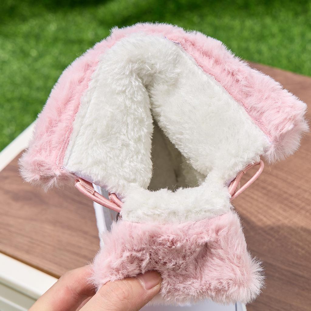 [Fleece-Lined Snow Boots] Youngsters' Fleece-Lined Snow Boots - Slip-On Mid-Calf Outdoor Shoes with EVA Sole, All-Season Lightweight Design for Girls