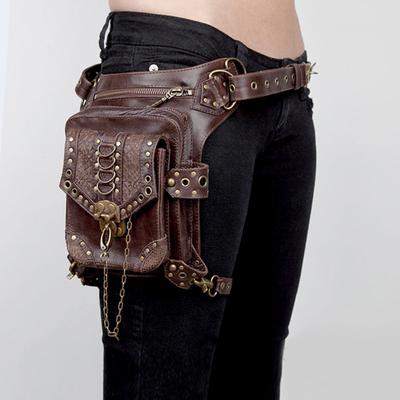 Steampunk Fanny Pack Motorcycle Women's Bag Gothic Belt Bag Men's and Women's Messenger Bag Travel Waist Bag