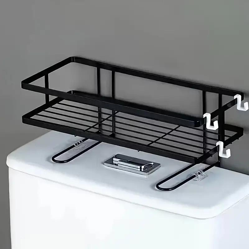 Bathroom Organizer Shelves Over The Toilet Shelf,1Tier Toilet Storage,Multi-function Paper Holder Basket No Drilling Space Saver