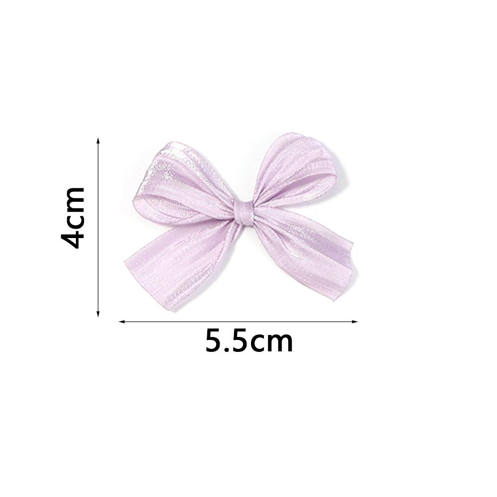 10pcs 4x5.5cm Pearlescent Satin Ribbon Bows Colorful Pleated Bowknots For DIY Wedding Party Clothing Headwear Gifts Decoration