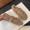 Fashion Fur Women Flats Shoes Bow Suede Loafers Short Plush Casual Sport Shoes 2025 Winter Woman Sneakers New Fashion Walking Zapatos