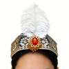 Uyghur Nationality Hat With Embroidery Pattern And Feathered For Women Cosplay Parties And Carnivals Cultural Festival