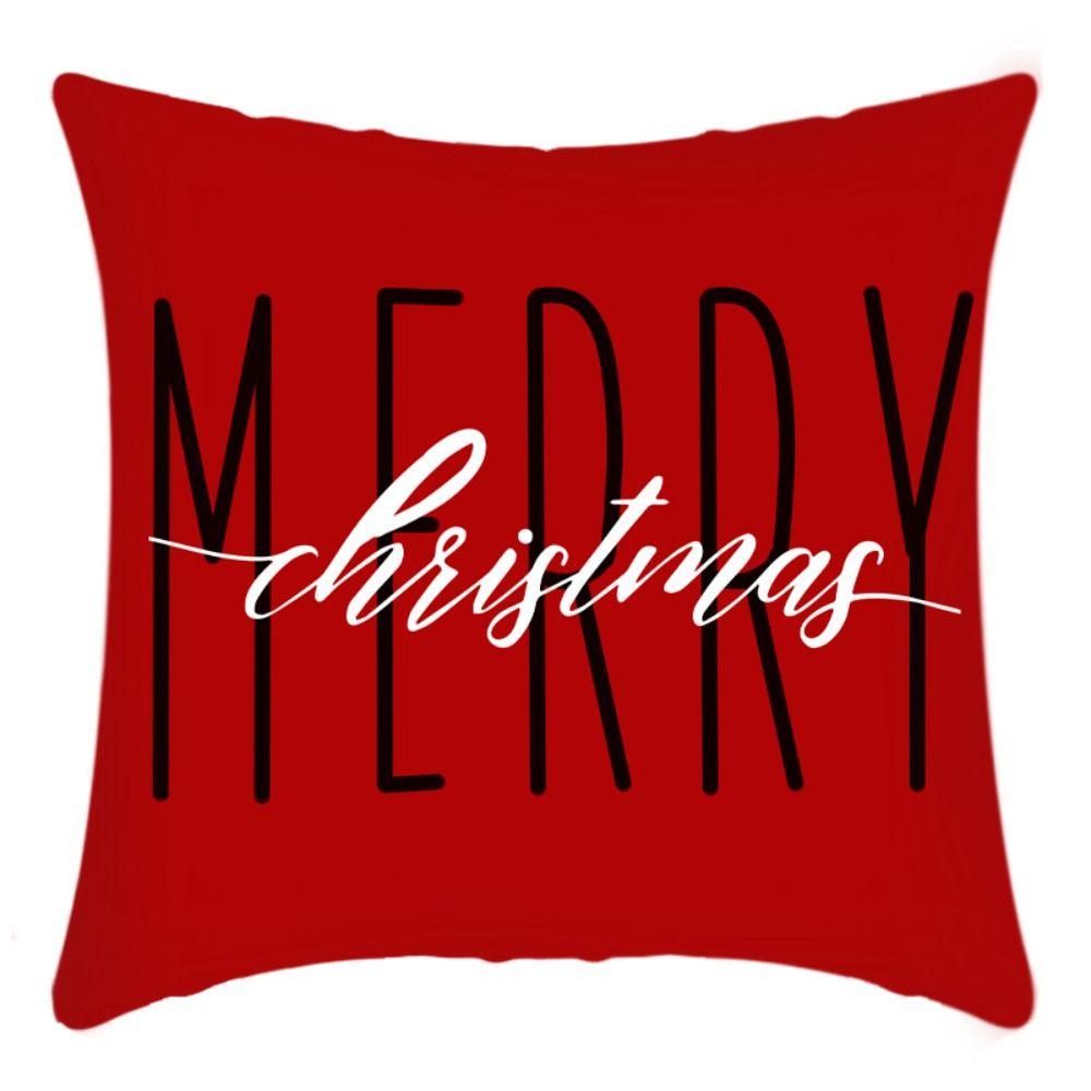 

1/4pcs 18*18 Inch Decorative Throw Pillow Cover Terylene Christmas Print Decorated Pillowcase Sofa 1pcs merry