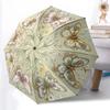 1pc Sturdy 8-Bone Auto Umbrella, Elegant Pink Butterfly Golden Butterflies Umbrella, Digital Printed, Foldable Umbrella for On-the-Go Outdoor Use