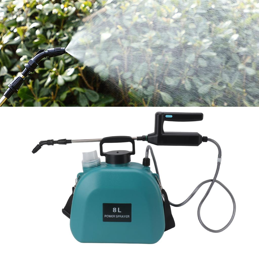 8L Elektrisk Spruta Halkfri Handtag 2000mAh Batteridriven Spruta med Axelrem för Hushåll