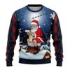 Autumn Winter Men Women Long Sleeved Santa Claus Creative Printed Comfortable Round Neck Casual Loose Hoodie