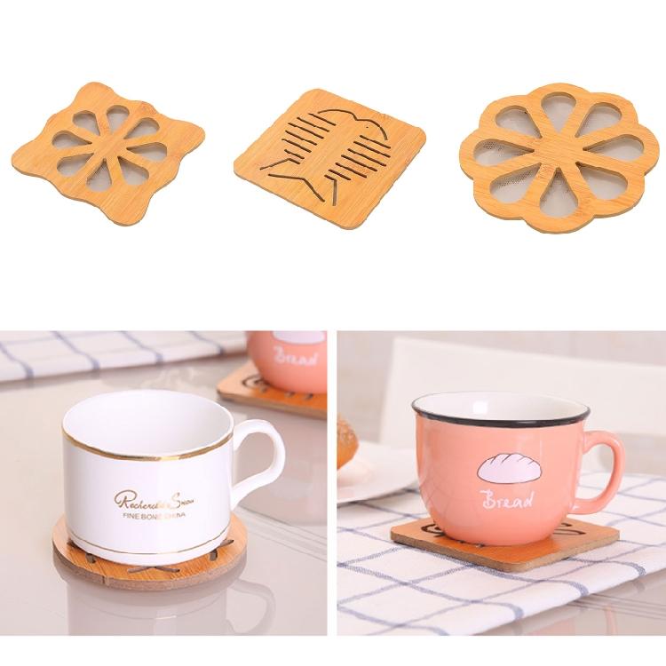 Wooden Material Cup Coasters Placemats Heat Resistant Drink Mat Table Decoration