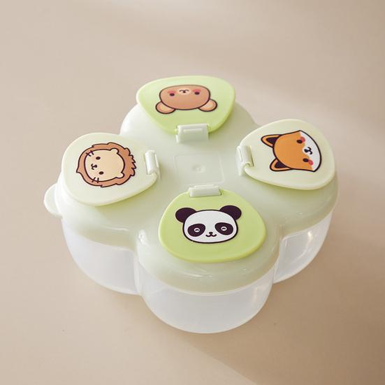 720ML Portable Milk Powder Dispenser with 4 Compartments No-Spill Baby Formulas Dispenser Storage Box Travel Infant Kids Snack Food Container