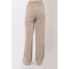 Beige Leinenmischung Locker geschnittene Hose