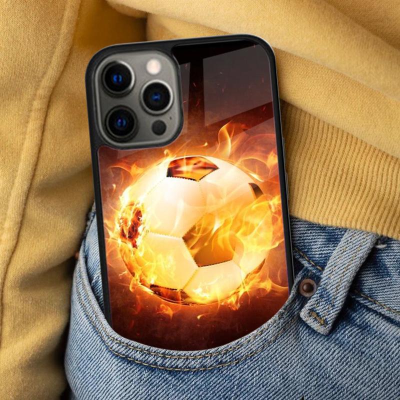 Football Soccer Soft Phone Case for iPhone 17 Air 16e Pro max 15 Pro 13 14 Plus 11 12 MagSafe Magnetic Coque