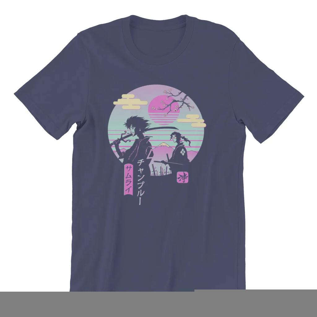 Men's T-shirt Samurai Chillhop Custom Black Men Cotton Tshirt Tees Tops Harajuku Streetwear