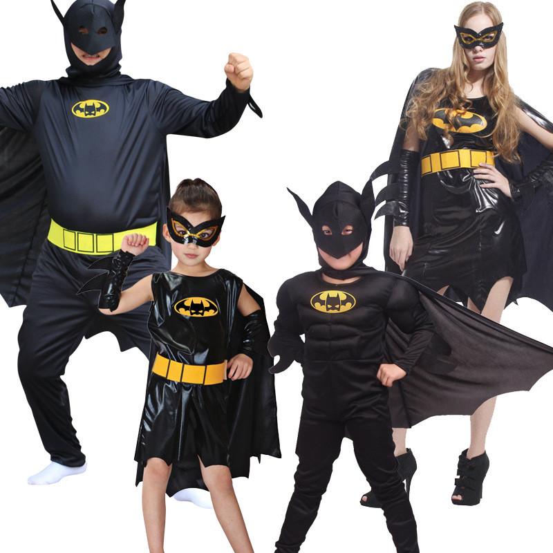 Superhero Batman Costume Set With Flat Fabric For Kids And Adults Halloween Party Play