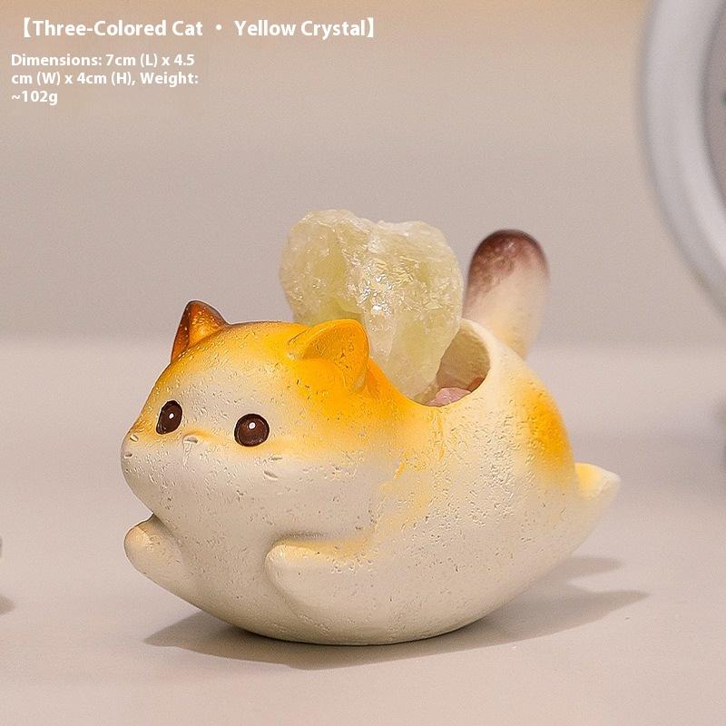 Cat Yo Yo Le Crystal Ornament Home Desk Decoration Gift New Creative Resin Cartoon Cute Gift