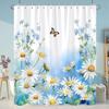 Botanical Flower Shower Curtain Colourful Flowers Green Leaves Watercolour Art Creative Polyester Shower Curtains Bathroom Decor