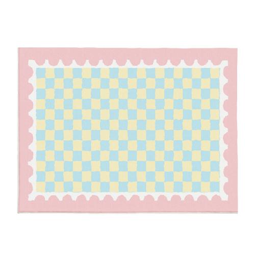 Fashion simple girl bedroom bedside carpet modern living room bedroom popular pattern carpet Checkerboard Large Area Carpets
