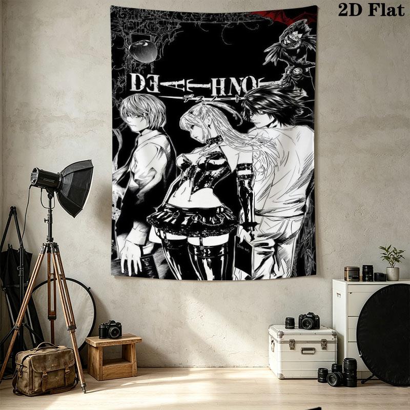 Death Note Wandteppich Ästhetischer Wandbehang Gedruckter Stoffdecke Dekorative Wandteppiche Für Schlafzimmer Wohnzimmer Heimdekoration