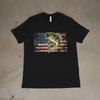 Camo Bass Fishing Shirt American Flag Patriotic Fisherman Gift Tee