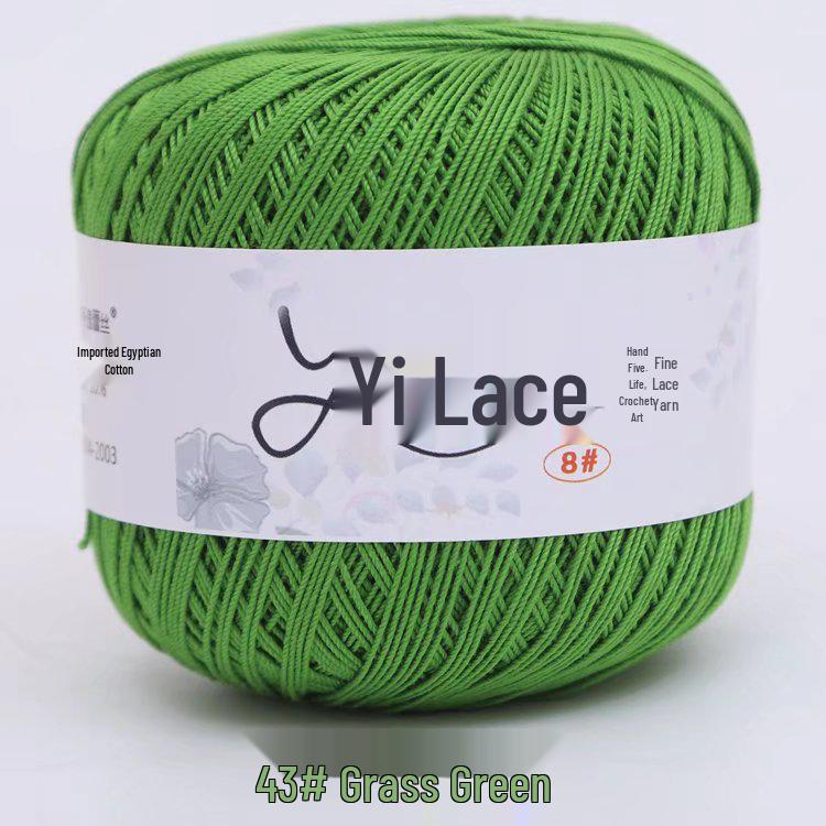 8# 100% Cotton Lace Yarn - 50g Ball, 400m, Strong Twist Crochet Thread for Hand-knitting, Flowers, Hats, and Cardigans - Free Shipping.