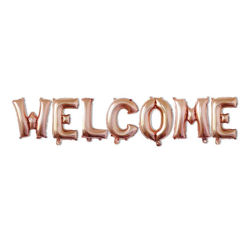 

School Season Decorative Balloon 16 Inch Welcome Welcome Letter Balloon Homecoming Party Party Supplies rose gold welcome