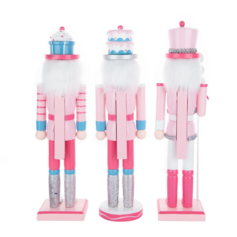 Pink Candy Style Wooden Nutcracker Ornament