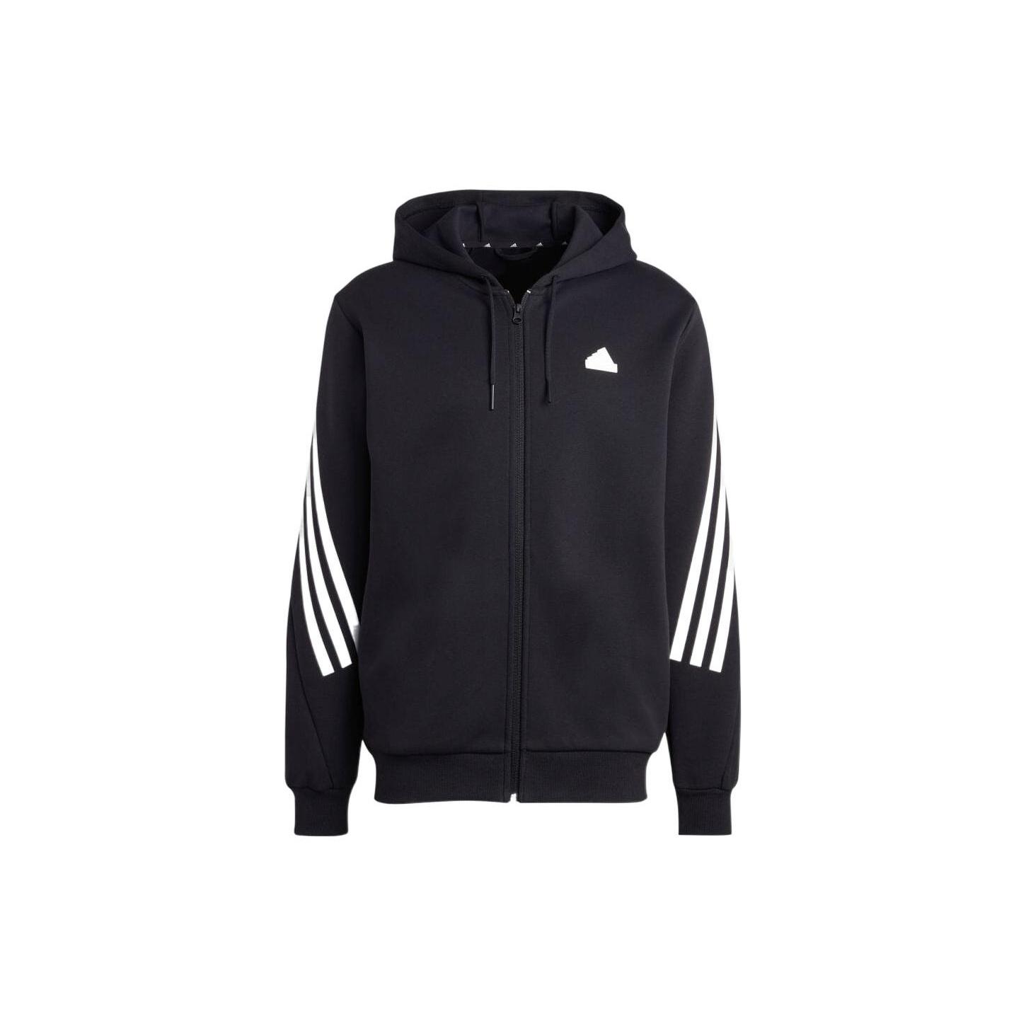adidas Future Icons 3-Stripes Full-Zip Hoodie Jackets Black Men s IC6712 L
