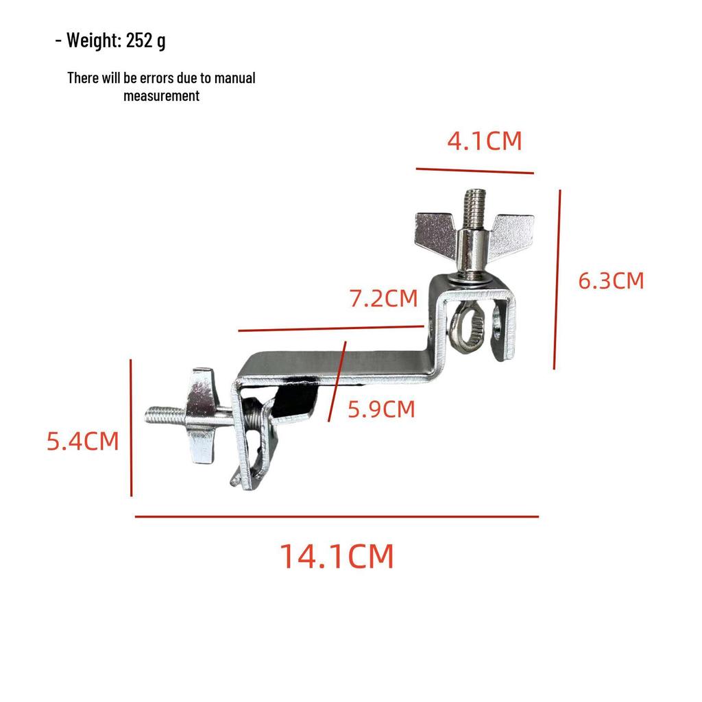 Multifunctional Drum Rack Sound Clamp: Silver & Black
