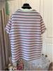 European Plus Size Striped Short Sleeve T-shirt for Women - Versatile Summer Loose Top