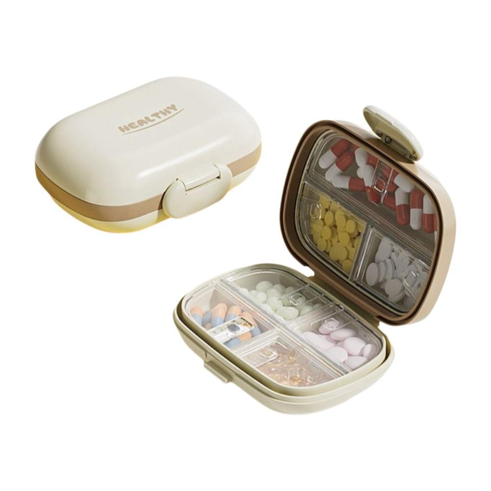 Moisture-Proof Portable Pill Box 7 Compartment Dustproof Medicine Organizer Food Grade Compact Travel Pill Dispenser