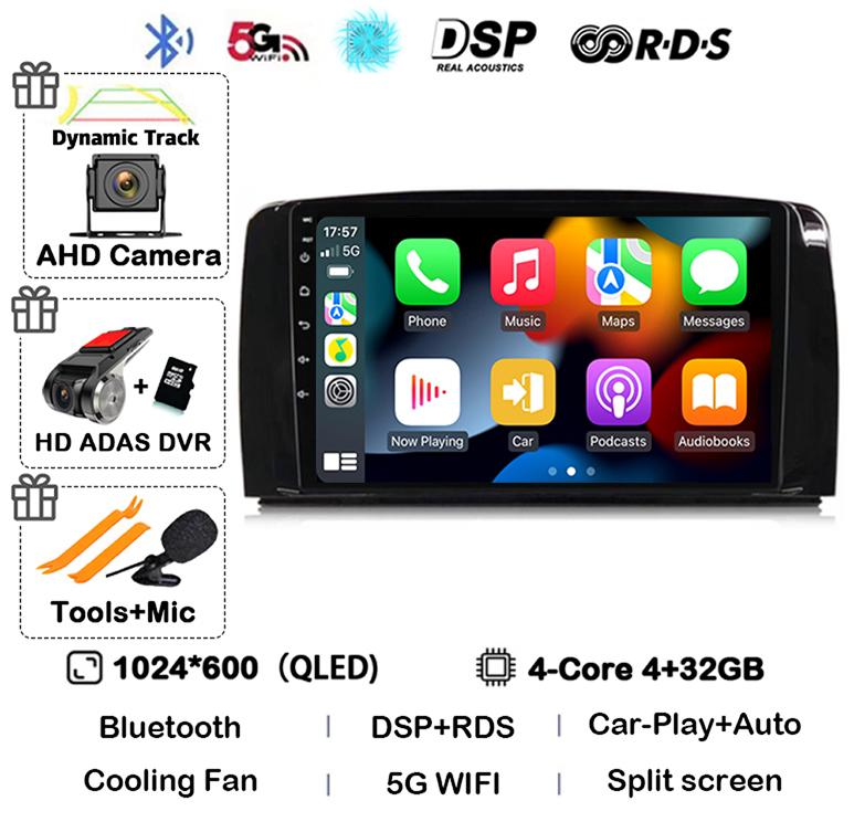 Android 14 Carplay For Mercedes Benz R-Class R Class W251 R280 R300 R320 2005-2017 Car Radio Multimedia Video Player GPS Stereo