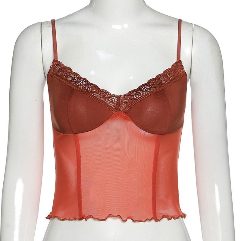 Top Corset Negru Maro Sexy Drăguț cu Bretele Spaghetti Topuri Crop Fashion High Street Vară Femei Top Anii 90 Y2k Estetic Cămășuțe