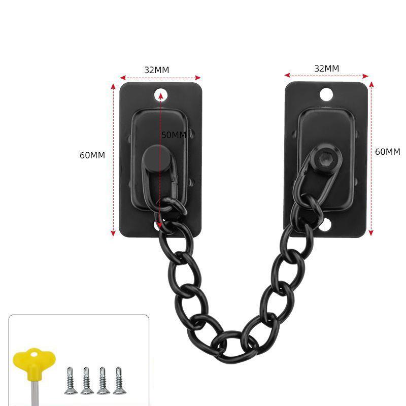 Stainless Steel Door Lock Family Door Lock Security Protection Security Door Chain Children'S Security