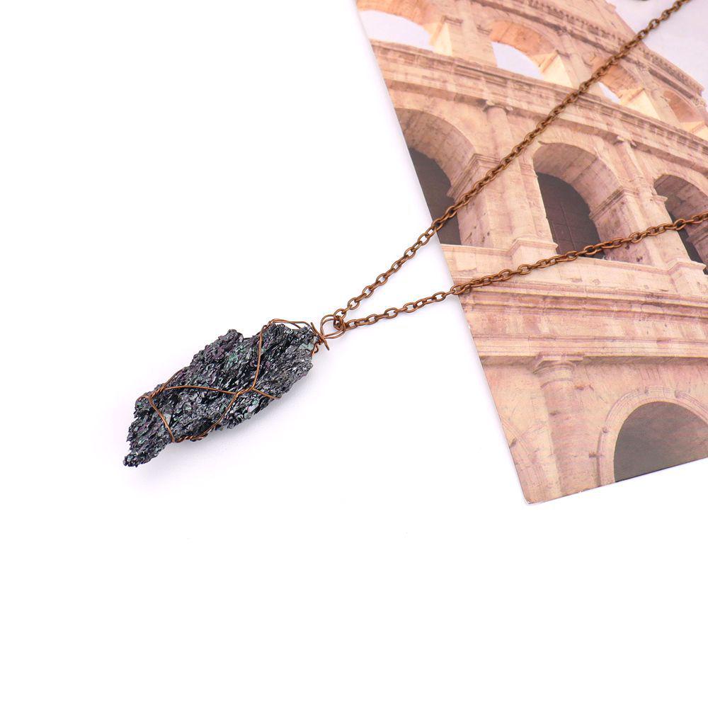 Handmade Wire-Wrapped Colorful Gemstone Pendant Necklace (N724)