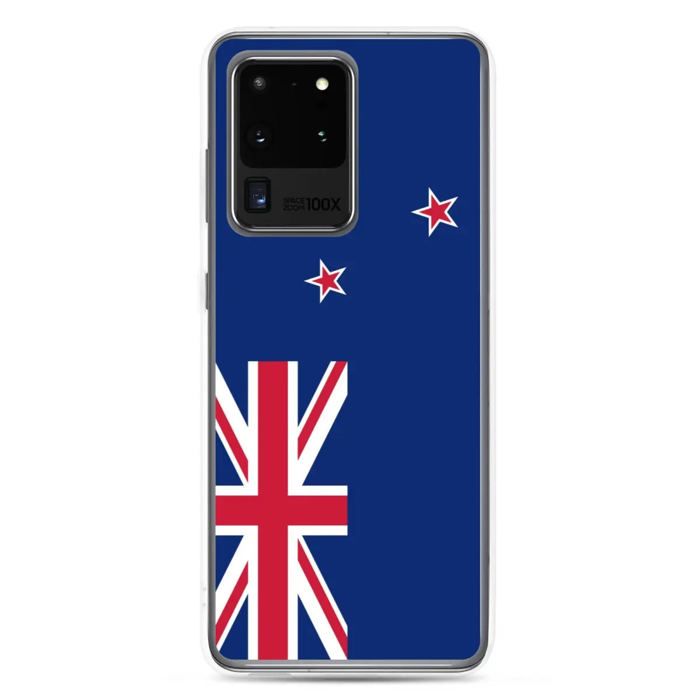 Coque Téléphone – Samsung – Galaxy S20 – Drapeau Nouvelle-Zélande – Souple – Multicolore