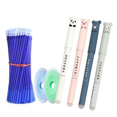 Radierbare Gelstifte Set Neutralblaue Tinte 0,5 mm Cartoon Niedliche Schreibwaren mit Nachfüllminen Radiergummis