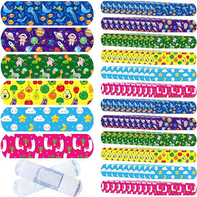 Waterproof Cartoon Band-Aids for Kids - Colorful, Breathable, Elastic Plasters