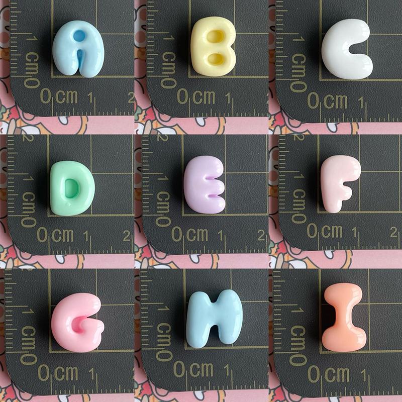 Resin Alphabet Letter Charms 26Pcs Cute Bubble Design Pastel Full A-Z Set for DIY Necklace Bracelet Friendship Gifts