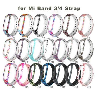 Silicone Replacement Bracelet for Xiaomi Mi Band 3 4 Strap Universal Colorful Flowers Wrist Strap