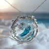 Collana Giuramento Marino Stile Oceano Gioielli Spuma Marina Vuota Collana con Ciondolo Onda Elegante Regalo Donna