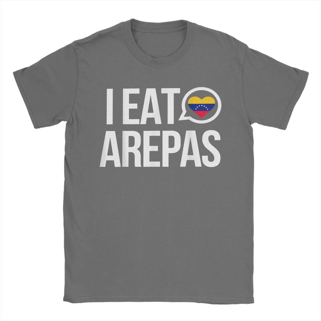 Vintage Ich Esse Arepas Venezolanisches Traditionelles Essen T-Shirts Unisex Rundhalsausschnitt Baumwolle T-Shirt Kurzarm T-Shirt Große Größen Kleidung